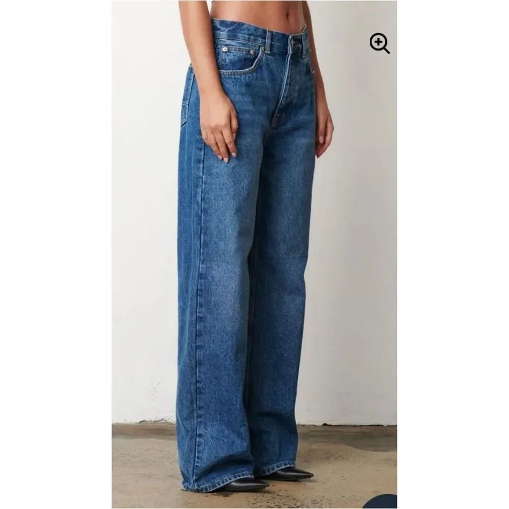 Bayse Perry Denim True Blue Wide Leg Baggy Jeans